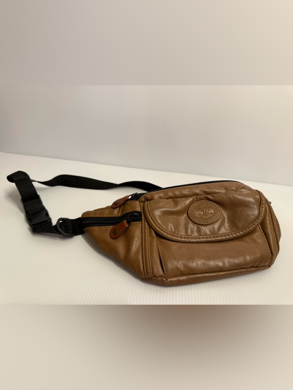 Brown Faux Leather  Waist Bag - Casual Crossbody Hip Pack